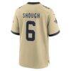 Tyler Shough New Orleans Saints Nike Alternate 60th Season Game Jersey - Gold - Detail View