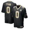 Jordyn Tyson New Orleans Saints Nike 60th Season Patch Game Jersey - Black - Front View