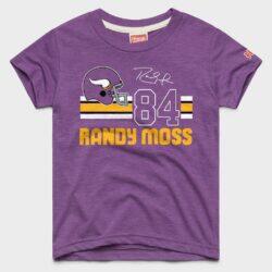 Randy Moss Minnesota Vikings Homage Youth Remix Signature Tri-Blend T-Shirt - Purple - Front View
