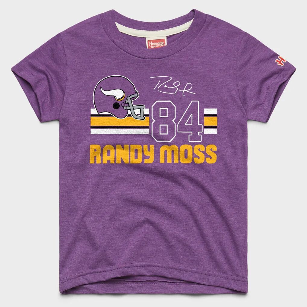 Randy Moss Minnesota Vikings Homage Youth Remix Signature Tri-Blend T-Shirt