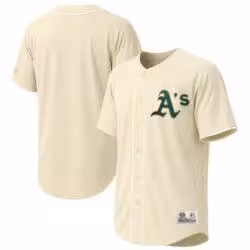 Athletics Stitches Fashion Jersey - Cream - Front View