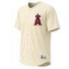 Los Angeles Angels Stitches Fashion Jersey - Cream - Side View