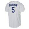 Freddie Freeman Los Angeles Dodgers Nike Youth Home Replica Jersey - White - Detail View