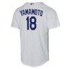 Yoshinobu Yamamoto Los Angeles Dodgers Nike Youth Home Replica Jersey - White - Detail View