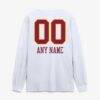 Washington Commanders Touchdown Wordmark Personalized Name & Number Long Sleeve T-Shirt - White - Detail View