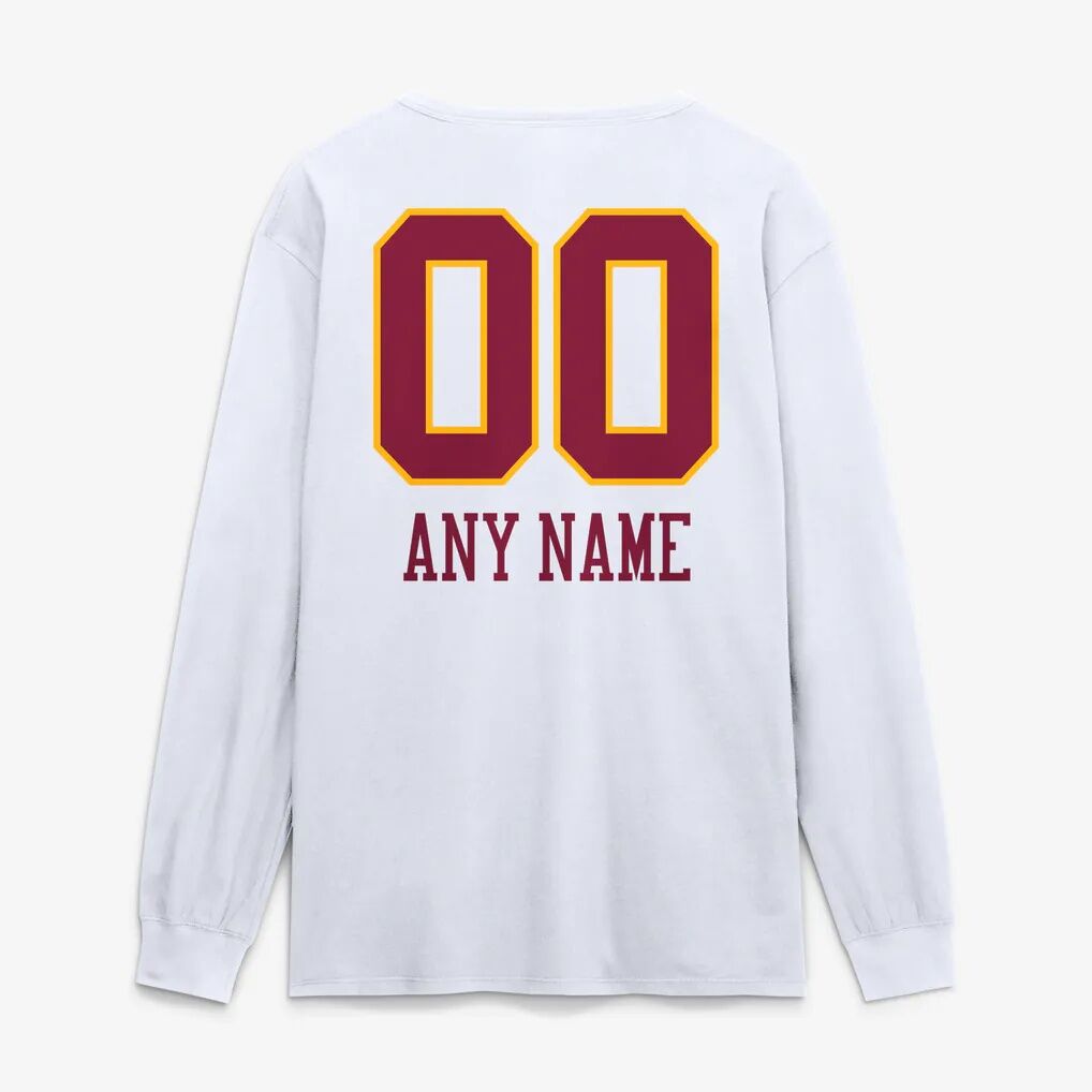 Washington Commanders  Touchdown Wordmark Personalized Name & Number Long Sleeve T-Shirt