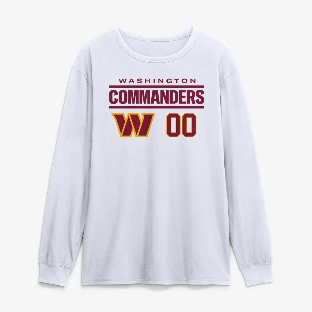 Washington Commanders  Touchdown Wordmark Personalized Name & Number Long Sleeve T-Shirt