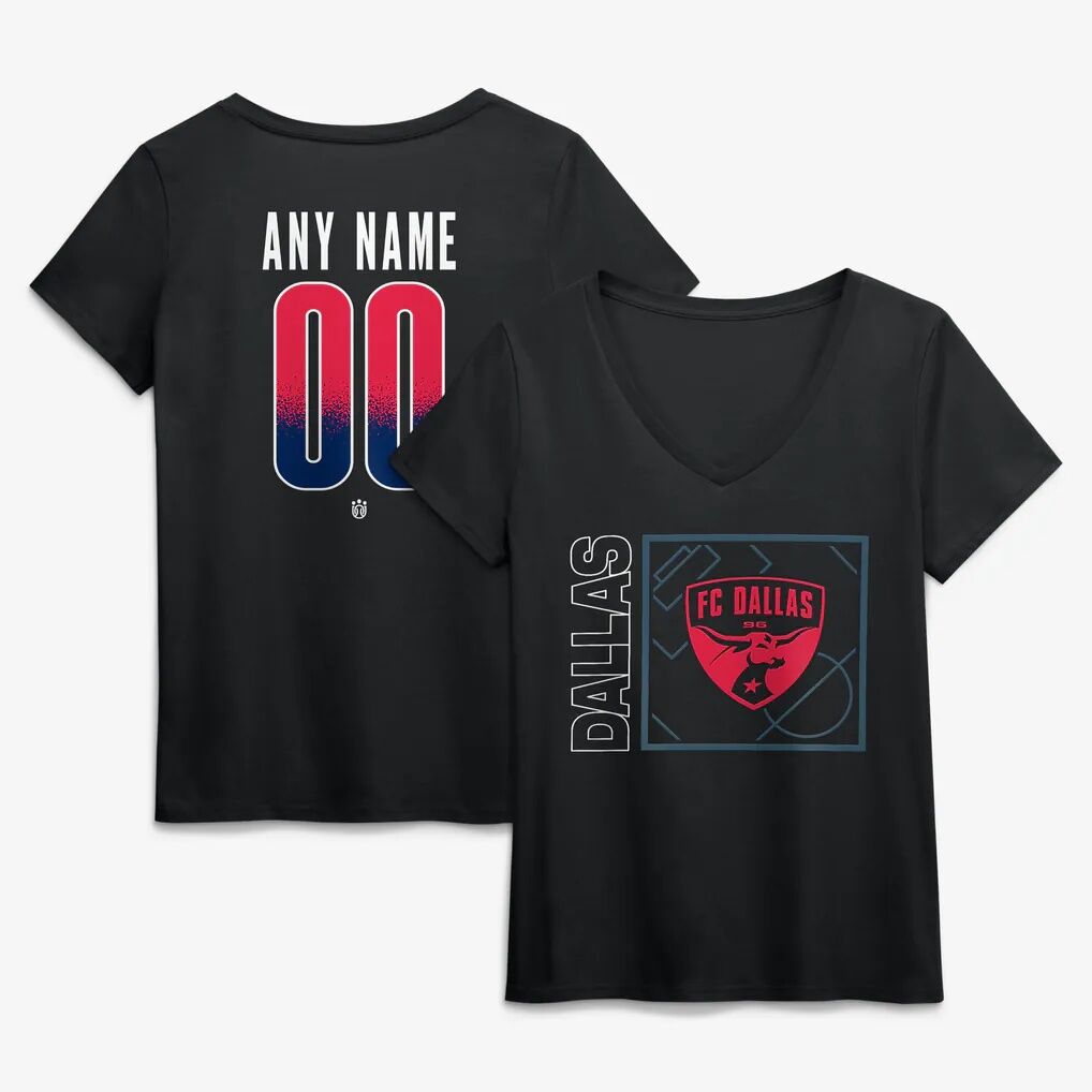 FC Dallas Women's Home Field Pop Personalized Name & Number V-Neck T-Shirt
