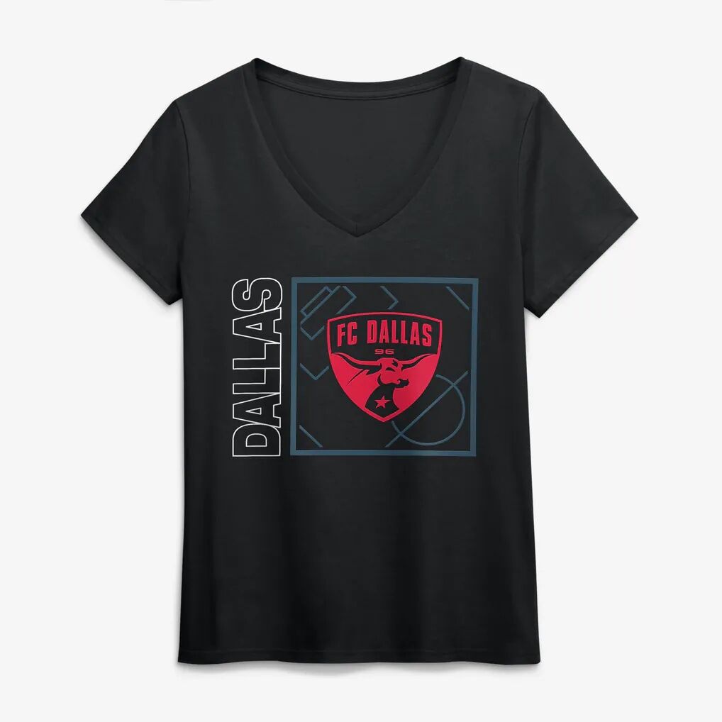 FC Dallas Women's Home Field Pop Personalized Name & Number V-Neck T-Shirt