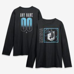 Minnesota United FC Home Field Pop Personalized Name & Number Long Sleeve T-Shirt - Black - Front View