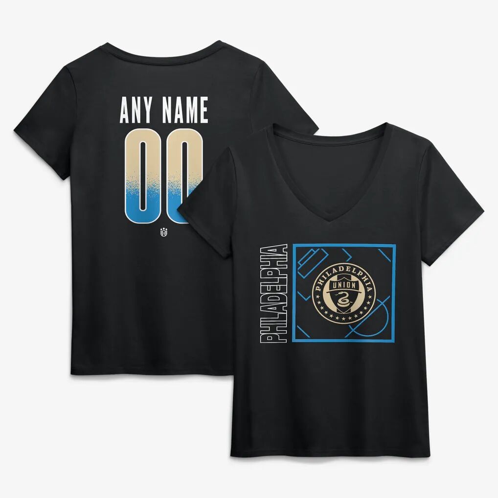Philadelphia Union Women's Home Field Pop Personalized Name & Number V-Neck T-Shirt