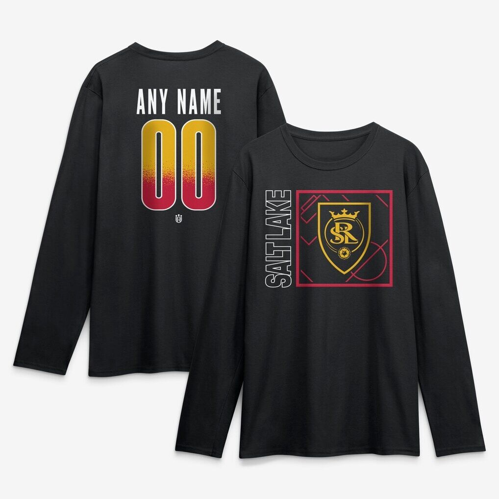 Real Salt Lake  Home Field Pop Personalized Name & Number Long Sleeve T-Shirt