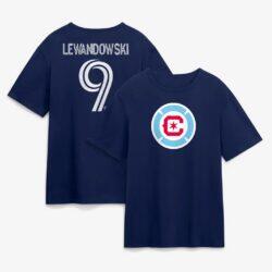 Robert Lewandowski Chicago Fire Authentic Stack Name & Number T-Shirt - Navy - Front View