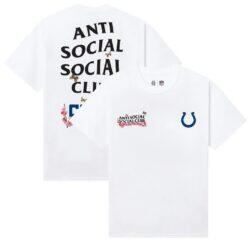 Indianapolis Colts AntiSocialSocialClub x NFL Unisex Blossom T-Shirt - White - Front View