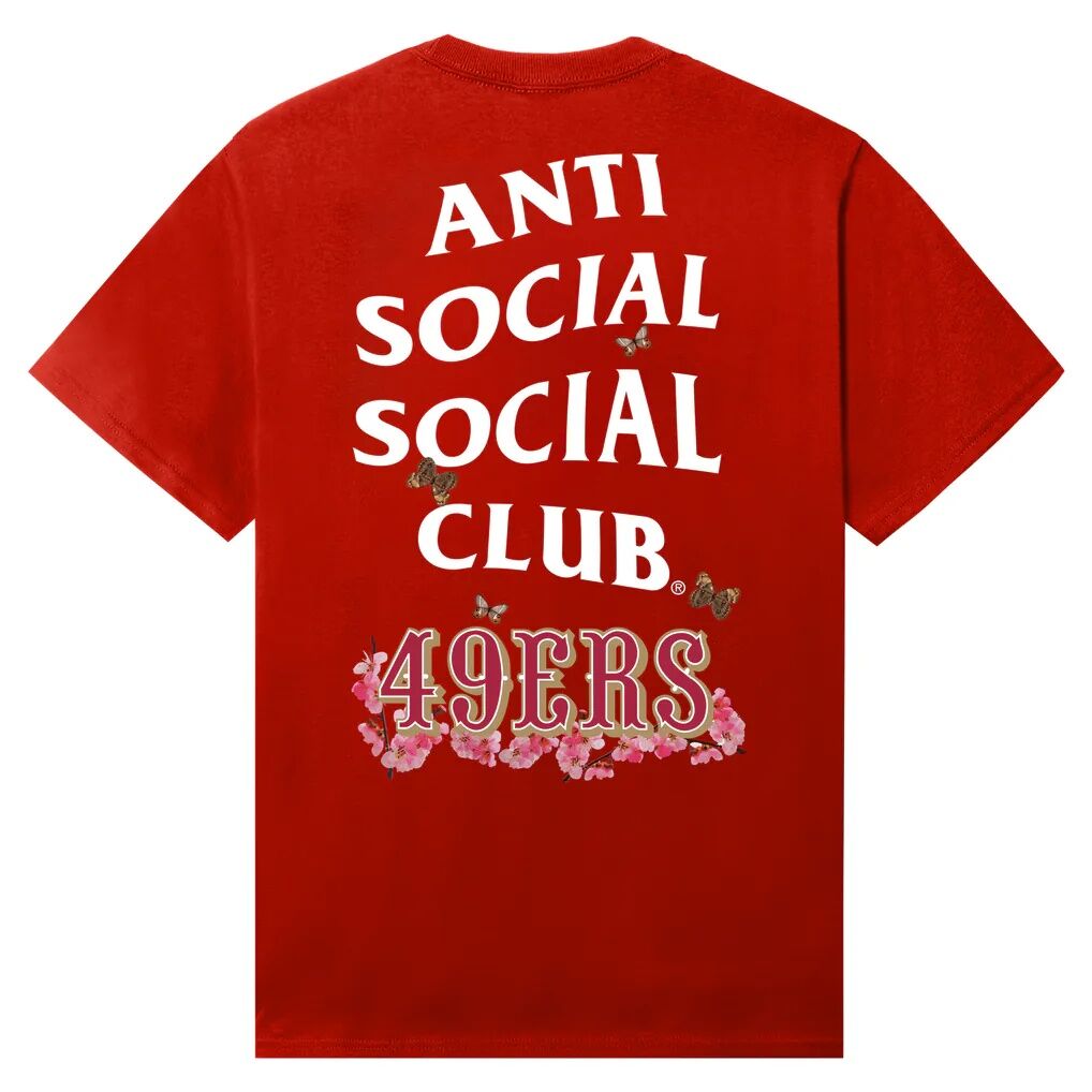 San Francisco 49ers AntiSocialSocialClub x NFL Unisex Blossom T-Shirt - Scarlet