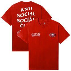 San Francisco 49ers AntiSocialSocialClub x NFL Unisex Blossom T-Shirt - Scarlet - Front View