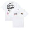 Jacksonville Jaguars AntiSocialSocialClub x NFL Unisex Blossom T-Shirt - White - Front View