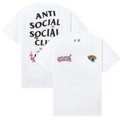 Jacksonville Jaguars AntiSocialSocialClub x NFL Unisex Blossom T-Shirt - White - Front View