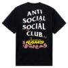 Los Angeles Rams AntiSocialSocialClub x NFL Unisex Blossom T-Shirt - Black - Detail View