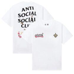 New Orleans Saints AntiSocialSocialClub x NFL Unisex Blossom T-Shirt - White - Front View