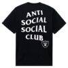Las Vegas Raiders AntiSocialSocialClub x NFL Unisex Snap T-Shirt - Black - Detail View