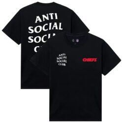 Kansas City Chiefs AntiSocialSocialClub x NFL Unisex Snap T-Shirt - Black - Front View
