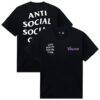 Minnesota Vikings AntiSocialSocialClub x NFL Unisex Snap T-Shirt - Black - Front View