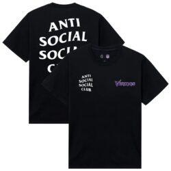 Minnesota Vikings AntiSocialSocialClub x NFL Unisex Snap T-Shirt - Black - Front View