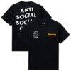 Pittsburgh Steelers AntiSocialSocialClub x NFL Unisex Snap T-Shirt - Black - Front View