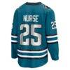 Darnell Nurse San Jose Sharks Fashion7 Home Breakaway Jersey - Teal - Detail View