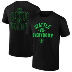Seattle Sounders FC Paper Planes Unisex The City Is Mine T-Shirt - Black - Front View