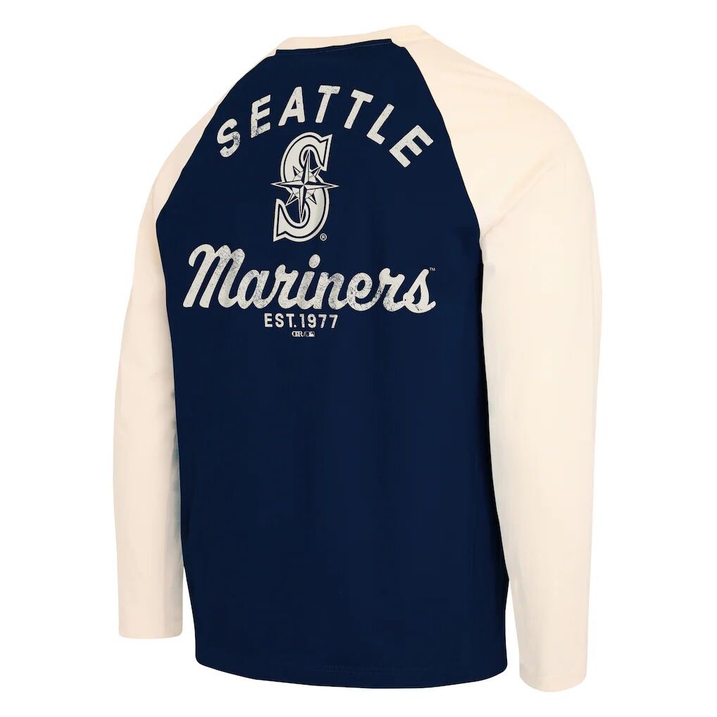Seattle Mariners Darius Rucker Collection by Fashion7 Henley Long Sleeve T-Shirt - Navy/White