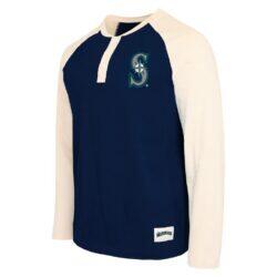 Seattle Mariners Darius Rucker Collection by Fashion7 Henley Long Sleeve T-Shirt - - Detail View