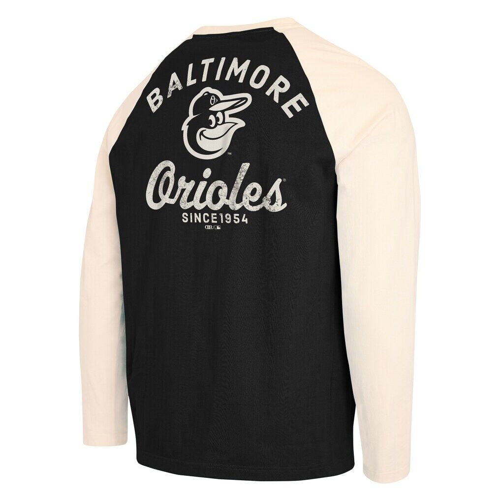 Baltimore Orioles Darius Rucker Collection by Fashion7 Henley Long Sleeve T-Shirt - Black/White