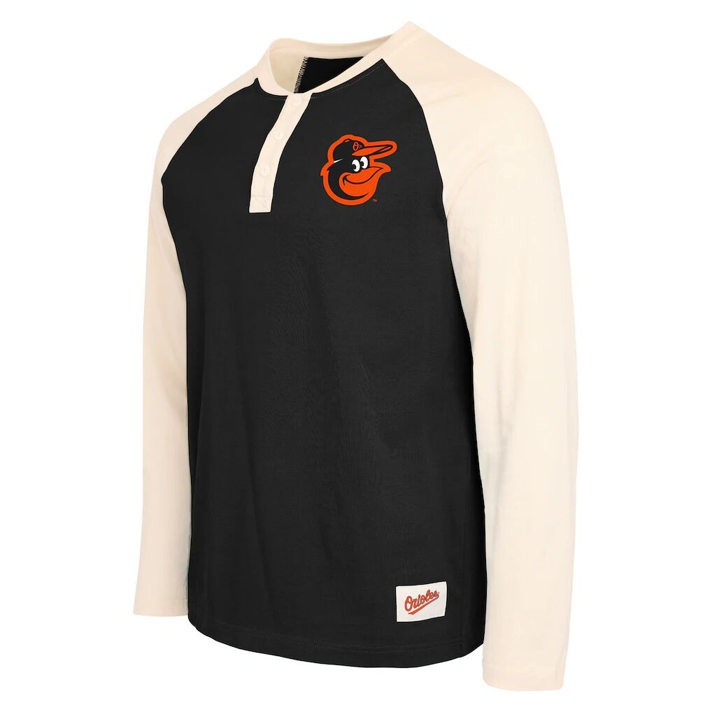Baltimore Orioles Darius Rucker Collection by Fashion7 Henley Long Sleeve T-Shirt - Black/White