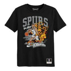 Victor Wembanyama San Antonio Spurs Mitchell & Ness Preschool Fired Up T-Shirt - Black - Front View