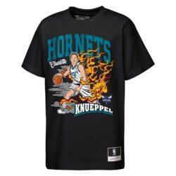 Kon Knueppel Charlotte Hornets Mitchell & Ness Youth Fired Up T-Shirt - Black - Front View