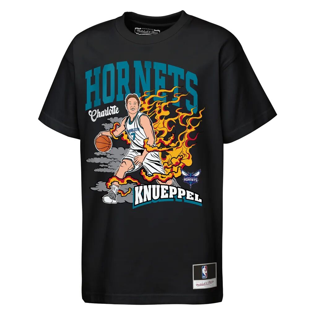 Kon Knueppel Charlotte Hornets Mitchell & Ness Youth Fired Up T-Shirt