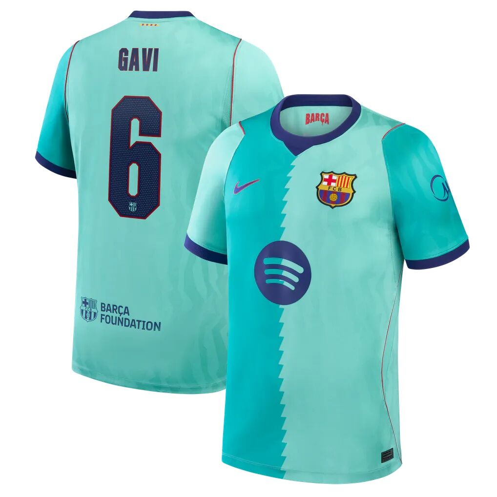 Gavi Barcelona Nike 2026/27 Third Stadium Replica Jersey - Turquoise