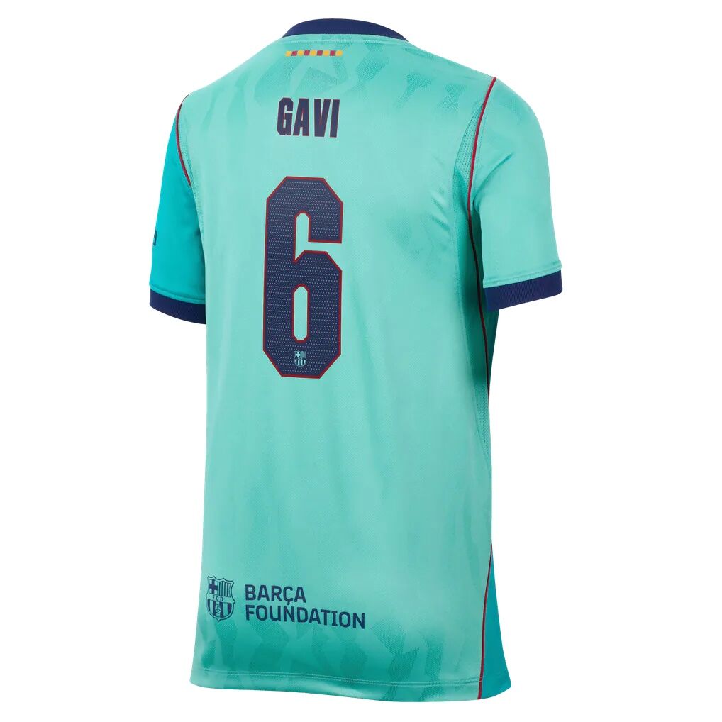 Gavi Barcelona Nike Youth 2026/27 Third Stadium Replica Jersey - Turquoise