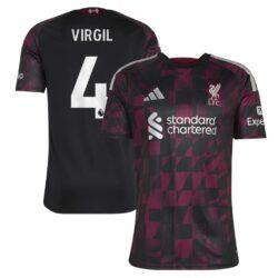 Virgil van Dijk Liverpool adidas 2026/27 Third Replica Jersey - Black - Front View