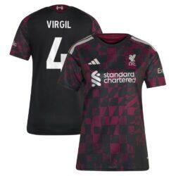 Virgil van Dijk Liverpool adidas Women's 2026/27 Third Replica Jersey - Black - Front View