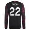 Hugo Ekitike Liverpool adidas 2026/27 Third Replica Long Sleeve Jersey - Black - Detail View