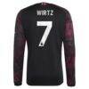 Florian Wirtz Liverpool adidas 2026/27 Third Replica Long Sleeve Jersey - Black - Detail View
