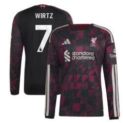 Florian Wirtz Liverpool adidas 2026/27 Third Replica Long Sleeve Jersey - Black - Front View