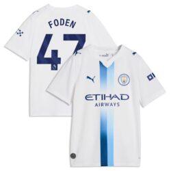 Phil Foden Manchester City Puma Youth 2026/27 Third Replica Jersey - White - Front View