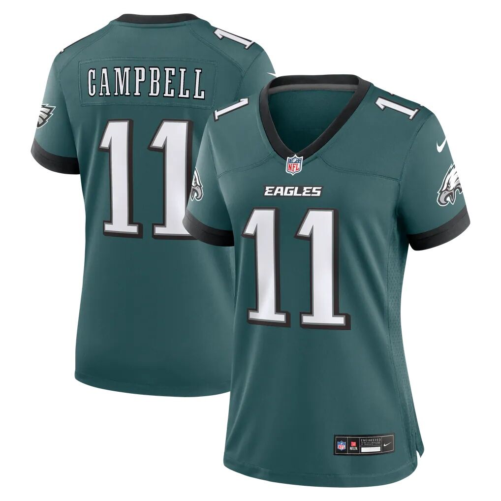 Jihaad Campbell Philadelphia Eagles Nike Women's Team Game Jersey - Midnight Green