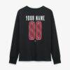 Los Angeles Angels Women's Metallic Mascot Personalized Name & Number Long Sleeve T-Shirt - Black - Detail View