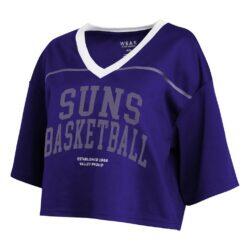 Phoenix Suns WEAR by Erin Andrews Women's Cropped Jersey T-Shirt - Purple - Detail View