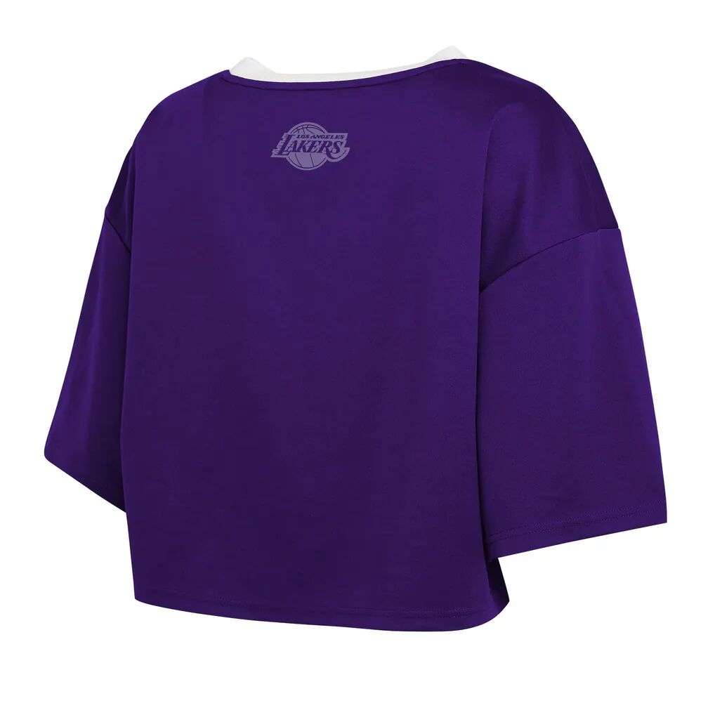 Los Angeles Lakers WEAR by Erin Andrews Women's Cropped Jersey T-Shirt